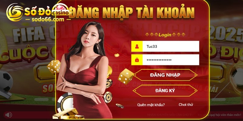 Điền mật khẩu đăng nhập trên trang chính